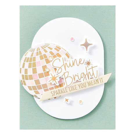 Spellbinders Shine Bright Sentiment Strips Press Plate & Die Set (BP-206)