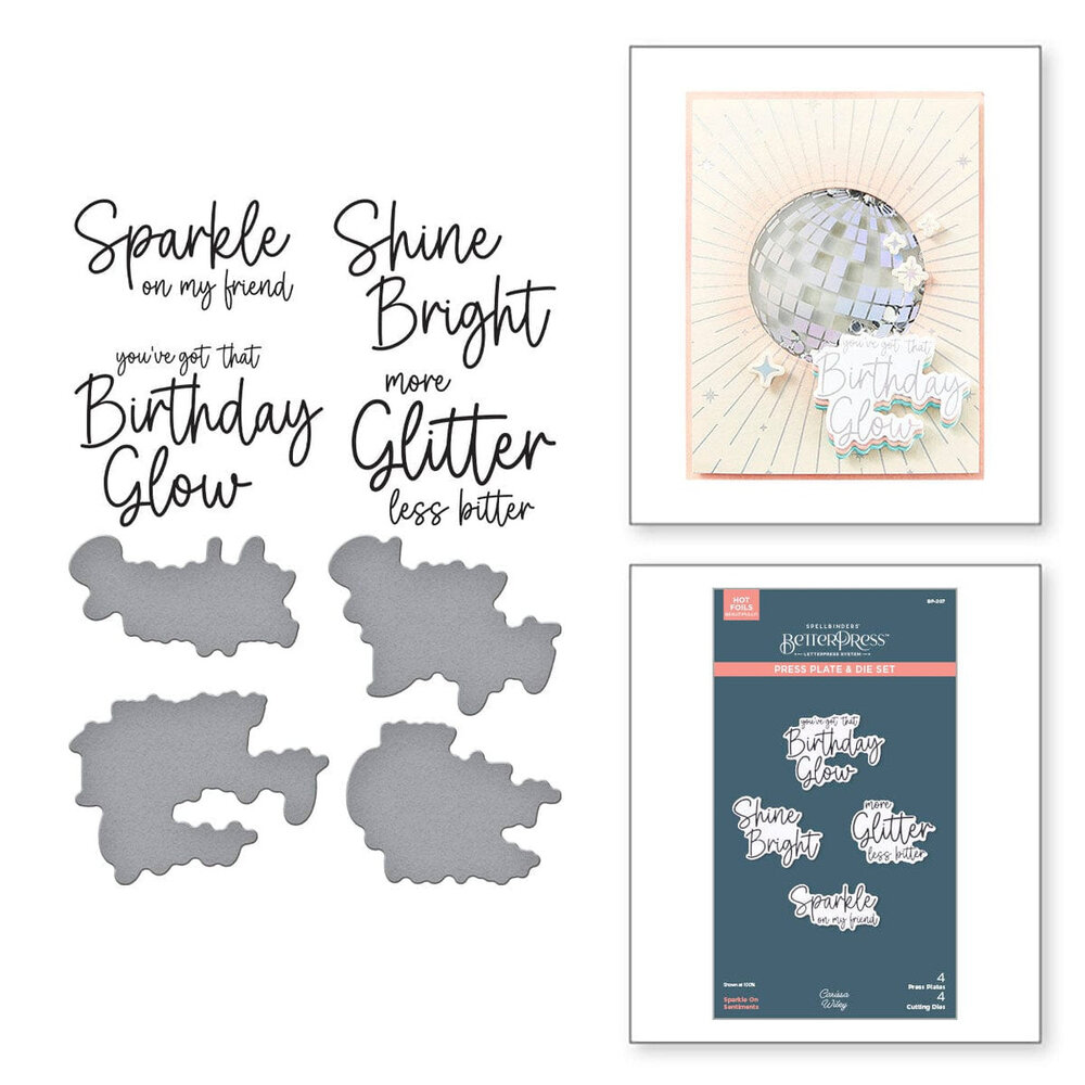 Spellbinders Shine Bright Sparkle On Sentiments Press Plate & Die Set (BP-207) Spellbinders Shine Bright Sparkle On Sentiments Press Plate & Die Set (BP-207)