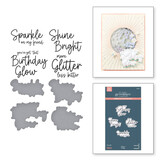 Spellbinders Shine Bright Sparkle On Sentiments Press Plate & Die Set (BP-207)