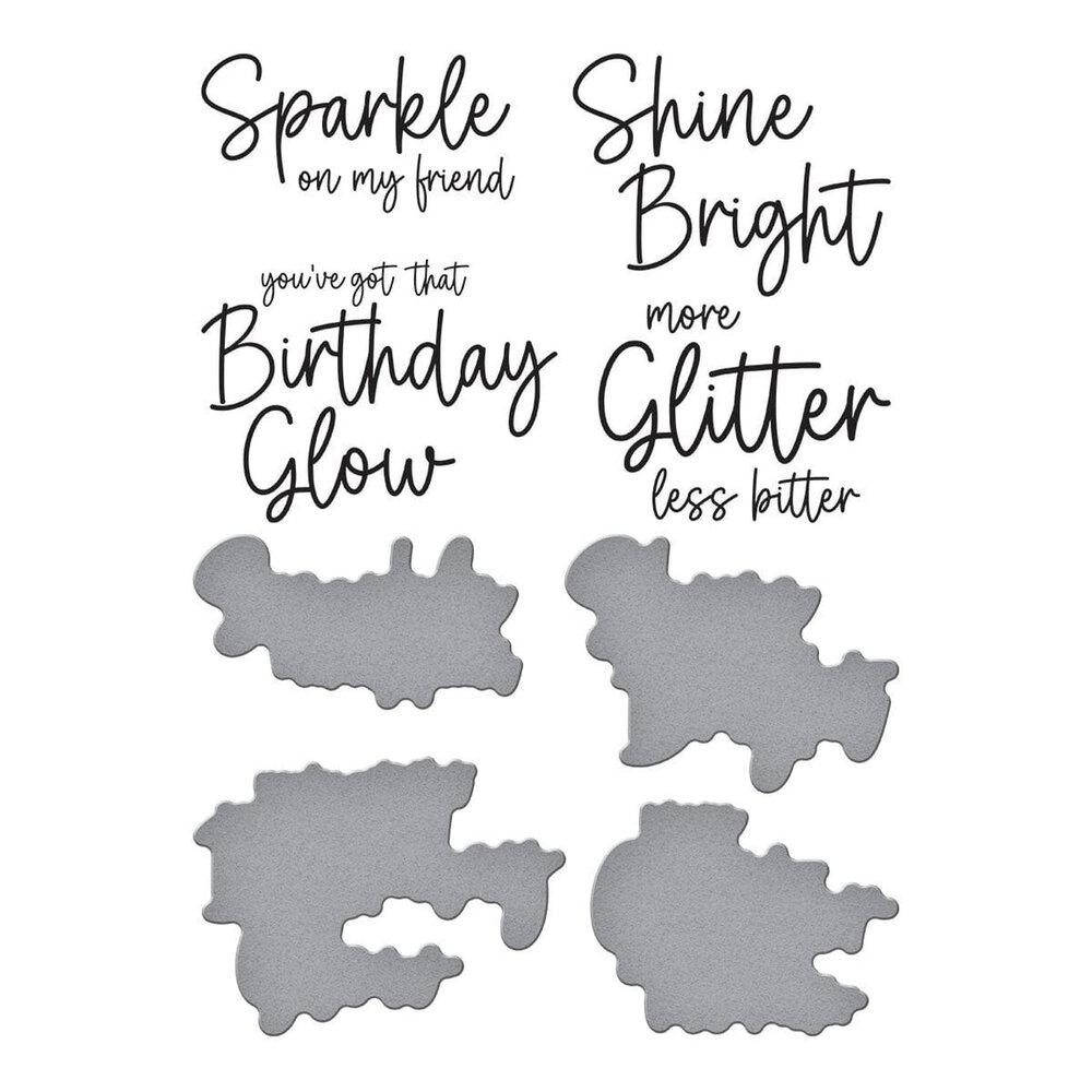 Spellbinders Shine Bright Sparkle On Sentiments Press Plate & Die Set (BP-207) Spellbinders Shine Bright Sparkle On Sentiments Press Plate & Die Set (BP-207)