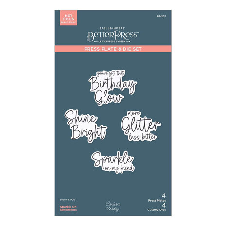 Spellbinders Shine Bright Sparkle On Sentiments Press Plate & Die Set (BP-207) Spellbinders Shine Bright Sparkle On Sentiments Press Plate & Die Set (BP-207)