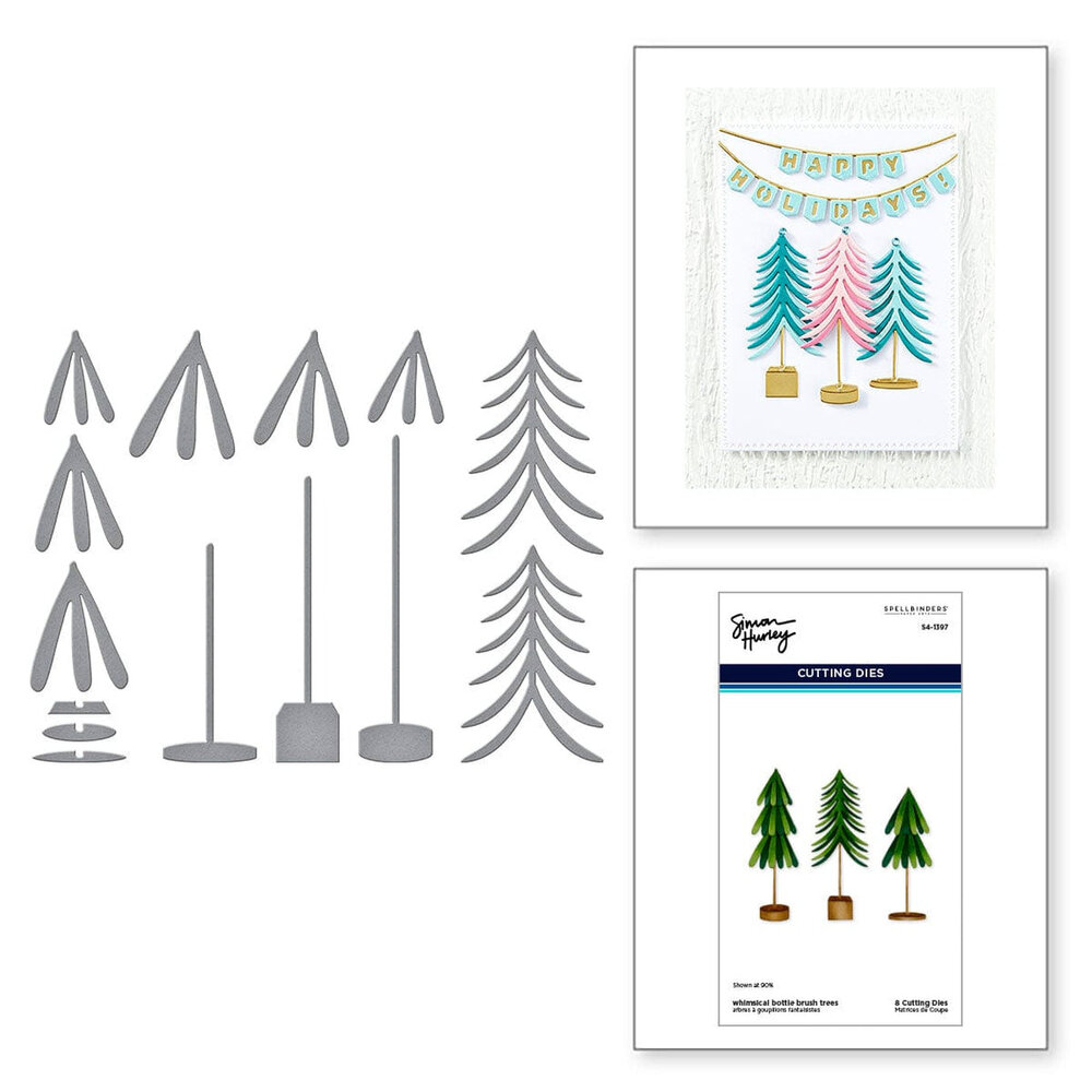 Spellbinders Timeless Trees Whimsical Bottle Brush Trees Dies (S4-1397) Spellbinders Timeless Trees Whimsical Bottle Brush Trees Dies (S4-1397)