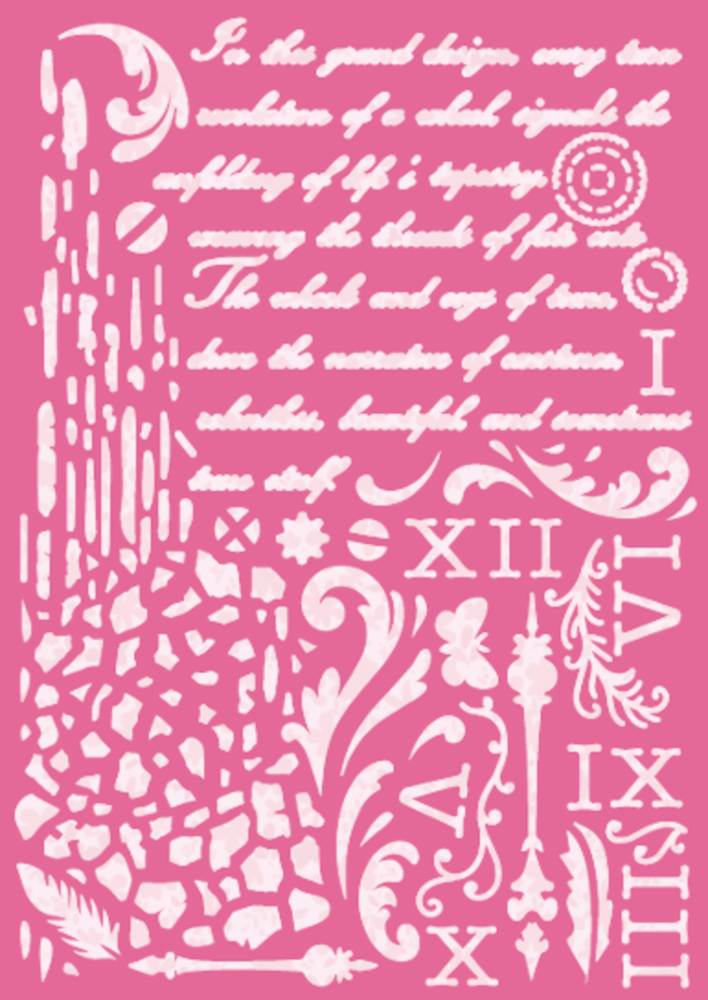 Dawn Bibby Wings Of Time Stencil Texture & Script (DB1031)