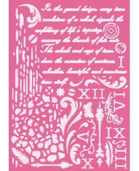 Dawn Bibby Wings Of Time Stencil Texture & Script (DB1031)