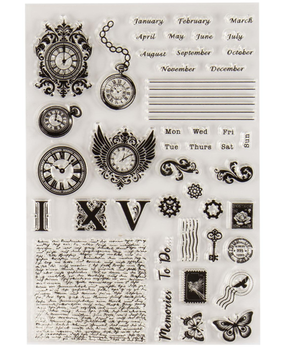 Dawn Bibby Wings Of Time Clear Stamps Timepiece & Ephemera (DB1033) Dawn Bibby Wings Of Time Clear Stamps Timepiece & Ephemera (DB1033)