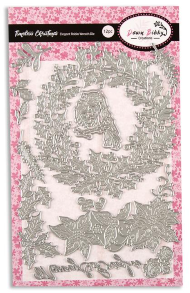 Dawn Bibby Timeless Christmas Die Elegant Robin Wreath (DB1036)