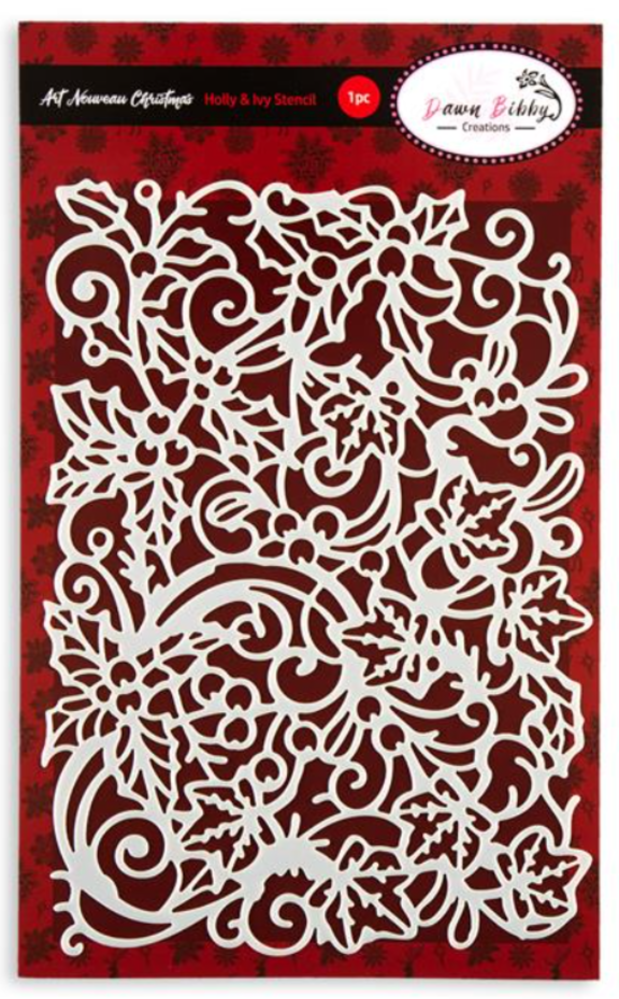 Dawn Bibby Art Nouveau Stencil Holly & Ivy (DB1071) Dawn Bibby Art Nouveau Stencil Holly & Ivy (DB1071)
