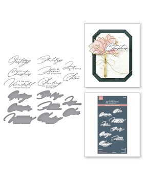 Spellbinders Amaryllis Christmas Home for Christmas Sentiments Press Plate & Die Set (BP-220) Spellbinders Amaryllis Christmas Home for Christmas Sentiments Press Plate & Die Set (BP-220)