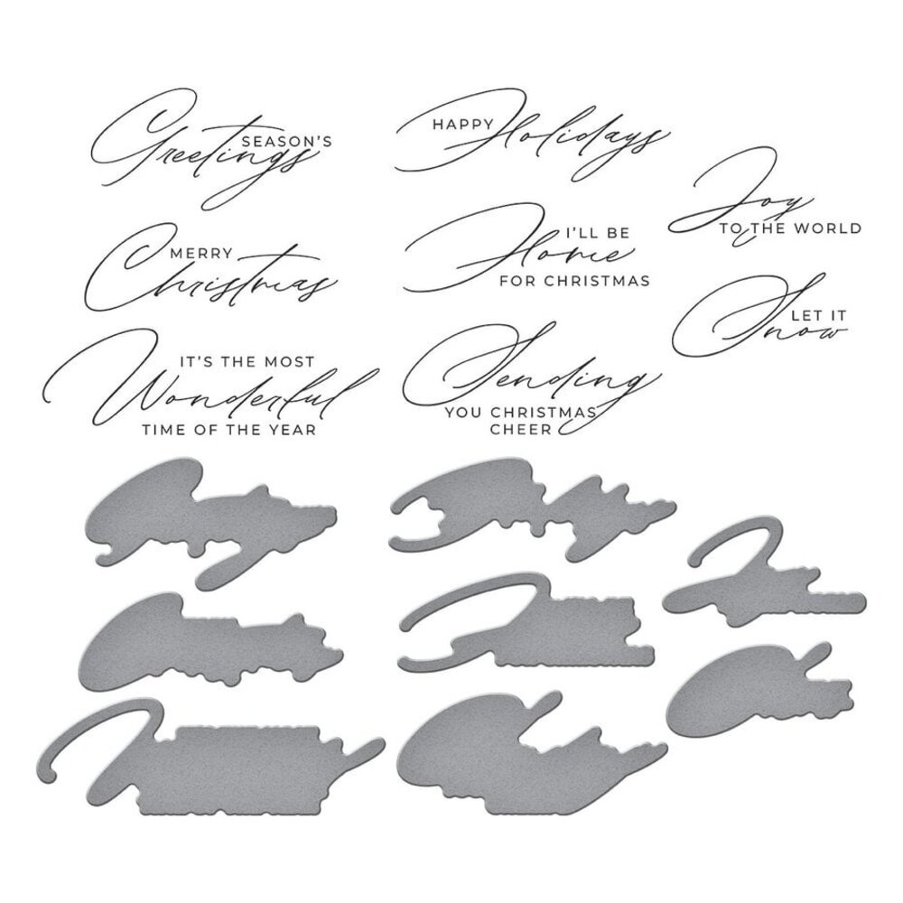 Spellbinders Amaryllis Christmas Home for Christmas Sentiments Press Plate & Die Set (BP-220) Spellbinders Amaryllis Christmas Home for Christmas Sentiments Press Plate & Die Set (BP-220)