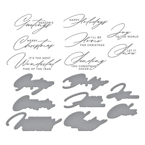Spellbinders Amaryllis Christmas Home for Christmas Sentiments Press Plate & Die Set (BP-220) Spellbinders Amaryllis Christmas Home for Christmas Sentiments Press Plate & Die Set (BP-220)