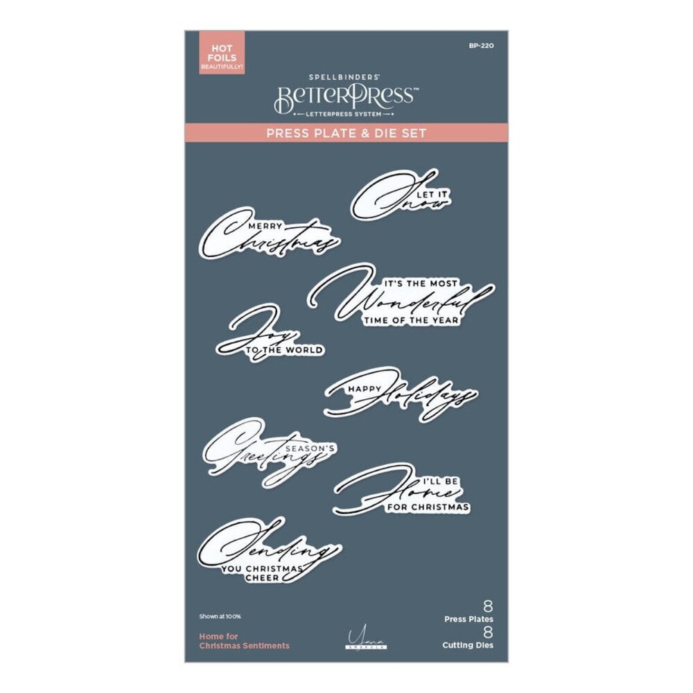 Spellbinders Amaryllis Christmas Home for Christmas Sentiments Press Plate & Die Set (BP-220) Spellbinders Amaryllis Christmas Home for Christmas Sentiments Press Plate & Die Set (BP-220)