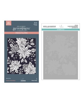 Spellbinders Amaryllis Christmas Festive Poinsettias Press Plate and Stencil Bundle (BD-0898) Spellbinders Amaryllis Christmas Festive Poinsettias Press Plate and Stencil Bundle (BD-0898)