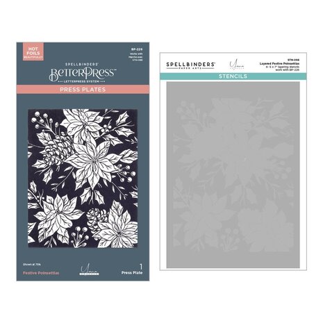 Spellbinders Amaryllis Christmas Festive Poinsettias Press Plate and Stencil Bundle (BD-0898) Spellbinders Amaryllis Christmas Festive Poinsettias Press Plate and Stencil Bundle (BD-0898)