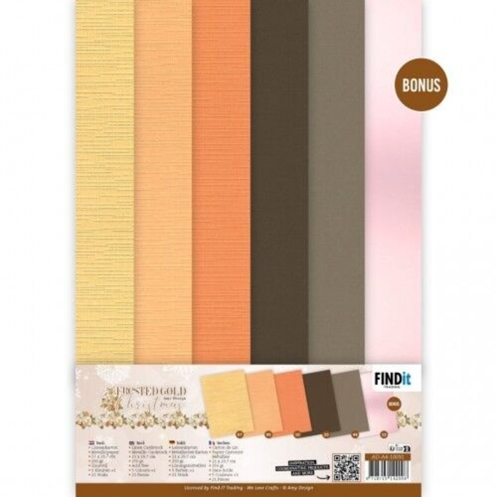 Amy Design Frosted Gold Christmas A4 Linen Cardstock Pack (AD-A4-10031) Amy Design Frosted Gold Christmas A4 Linen Cardstock Pack (AD-A4-10031)