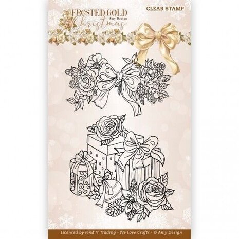 Amy Design Frosted Gold Christmas Clear Stamp Set Presents (ADCS10085) Amy Design Frosted Gold Christmas Clear Stamp Set Presents (ADCS10085)