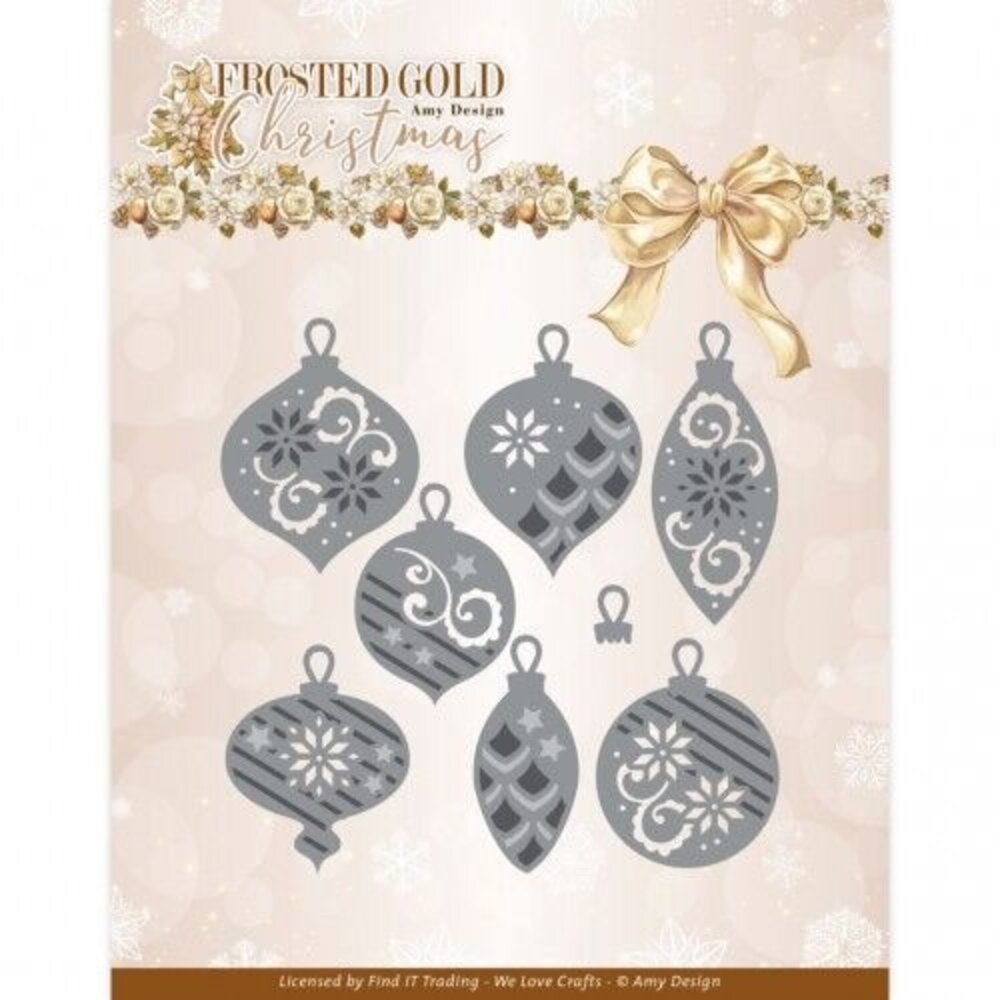 Amy Design Frosted Gold Christmas Dies Frosted Gold Baubles (ADD10321)