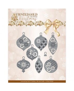 Amy Design Frosted Gold Christmas Dies Frosted Gold Baubles (ADD10321)