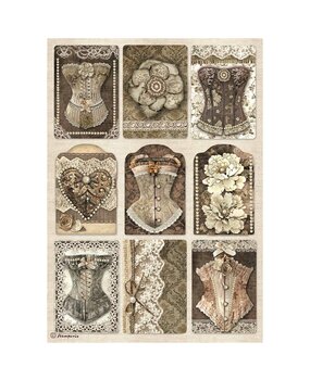 Stamperia Old Lace A4 Rice Paper Corsets (DFSA4962) Stamperia Old Lace A4 Rice Paper Corsets (DFSA4962)