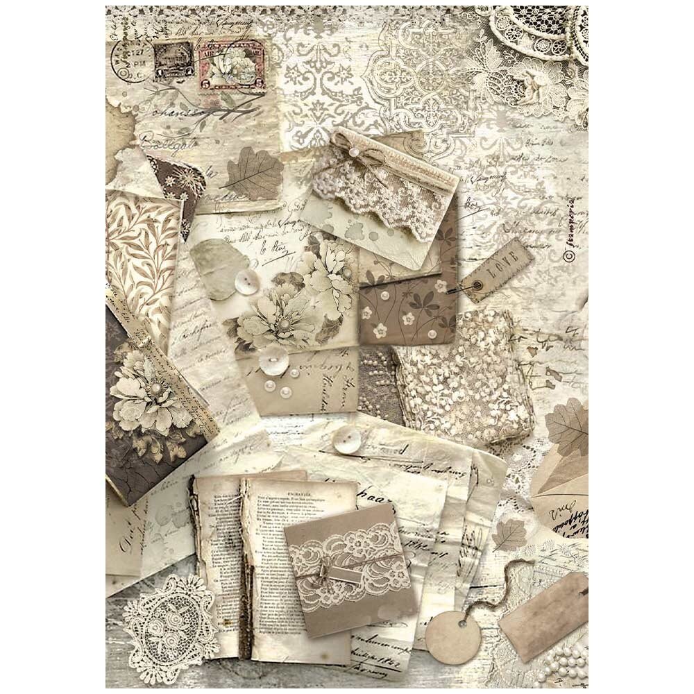 Stamperia Old Lace A4 Rice Paper Letters (DFSA4963)