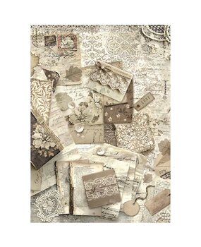 Stamperia Old Lace A4 Rice Paper Letters (DFSA4963)