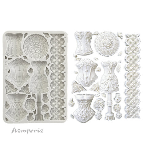 Stamperia Old Lace Silicon Mould A5 Mannequins and Corsets (KACMA543)