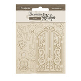 Stamperia Old Lace Decorative Chips Gate and Key (SCB242)