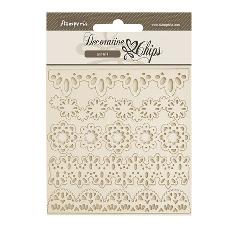 Stamperia Old Lace Decorative Chips Lace Borders (SCB243)