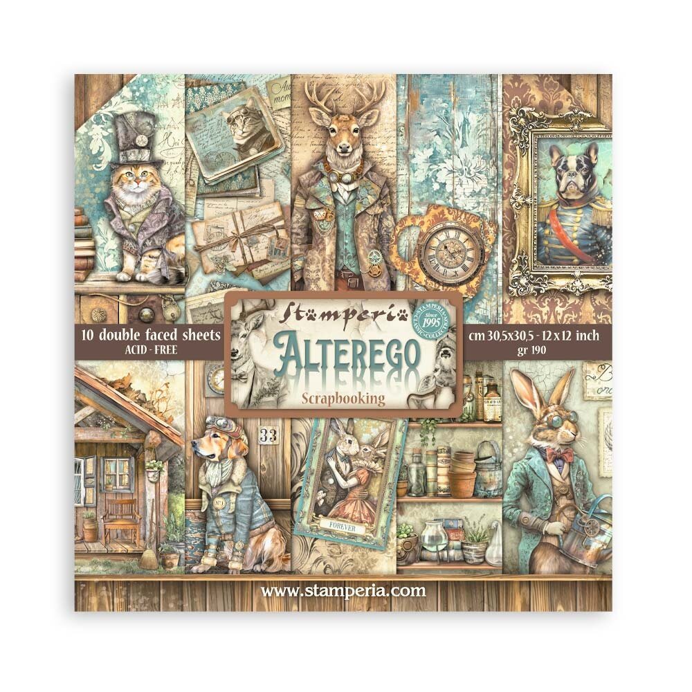 Stamperia Alterego 12x12 Inch Paper Pack (SBBL161) Stamperia Alterego 12x12 Inch Paper Pack (SBBL161)