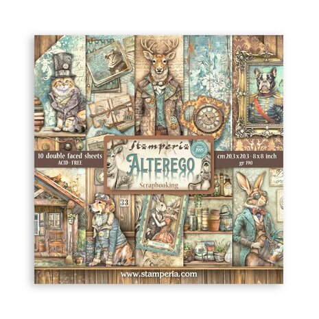 Stamperia Alterego 8x8 Inch Paper Pack (SBBS115) Stamperia Alterego 8x8 Inch Paper Pack (SBBS115)