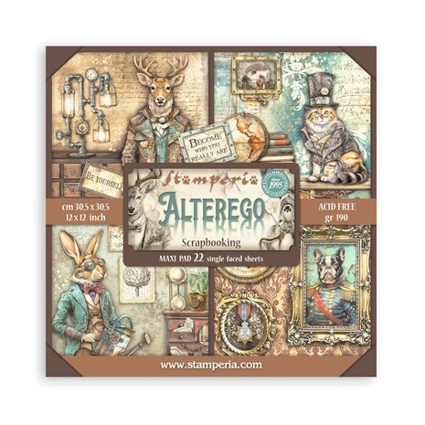 Stamperia Alterego 12x12 Inch Single Face Paper Pack (SBBXLB18) Stamperia Alterego 12x12 Inch Single Face Paper Pack (SBBXLB18)