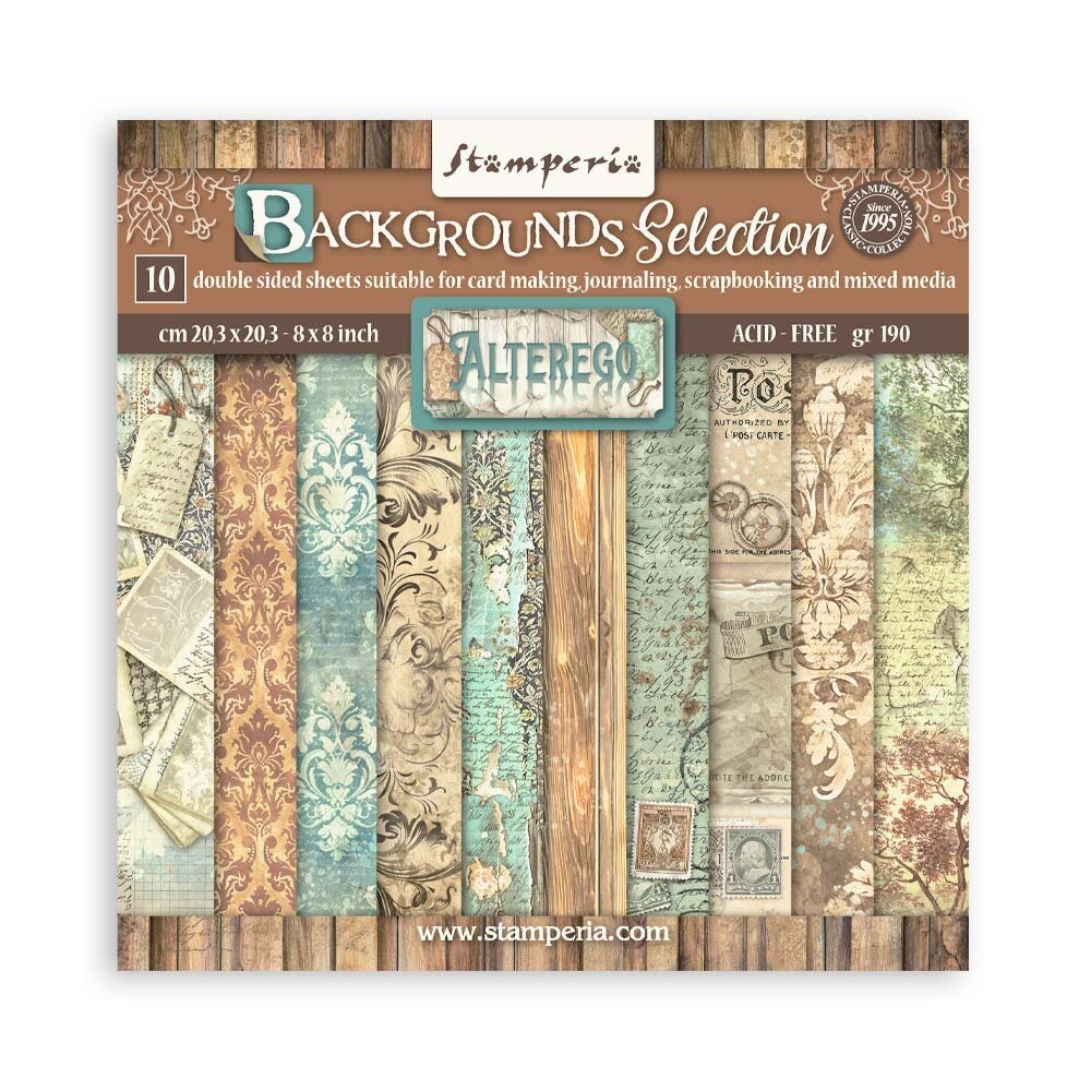 Stamperia Alterego Backgrounds 8x8 Inch Paper Pack (SBBS117) Stamperia Alterego Backgrounds 8x8 Inch Paper Pack (SBBS117)