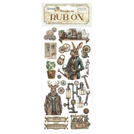 Stamperia Alterego Rub-On 4x8,5 Inch Gears and Tools (DFLRB119) Stamperia Alterego Rub-On 4x8,5 Inch Gears and Tools (DFLRB119)