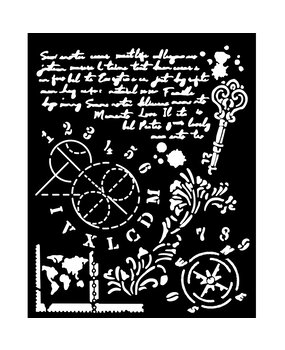 Stamperia Alterego Thick Stencil 20x25cm Key, Numbers (KSTD171) Stamperia Alterego Thick Stencil 20x25cm Key, Numbers (KSTD171)