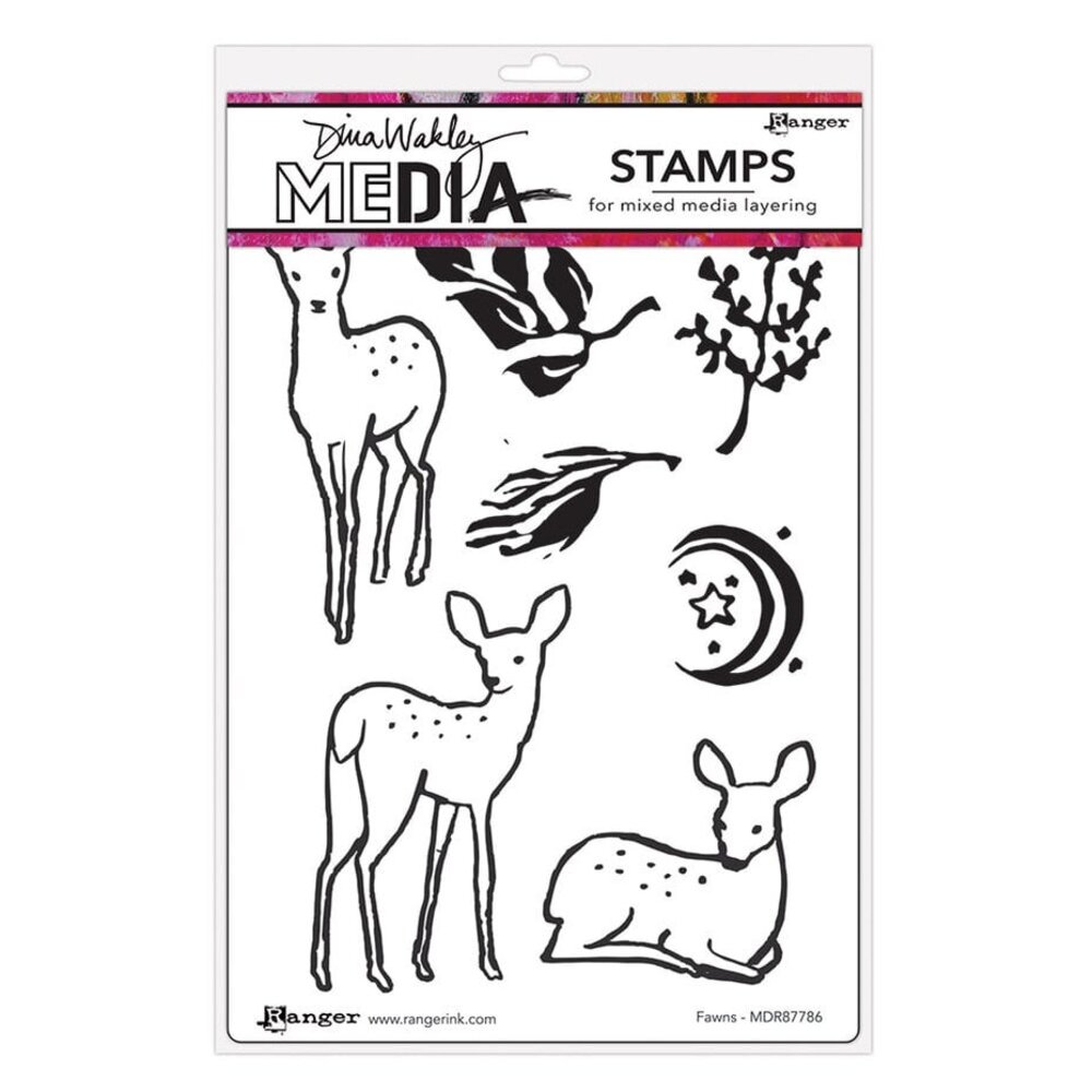 Dina Wakley MEdia Fawns Cling Stamps (MDR87786)