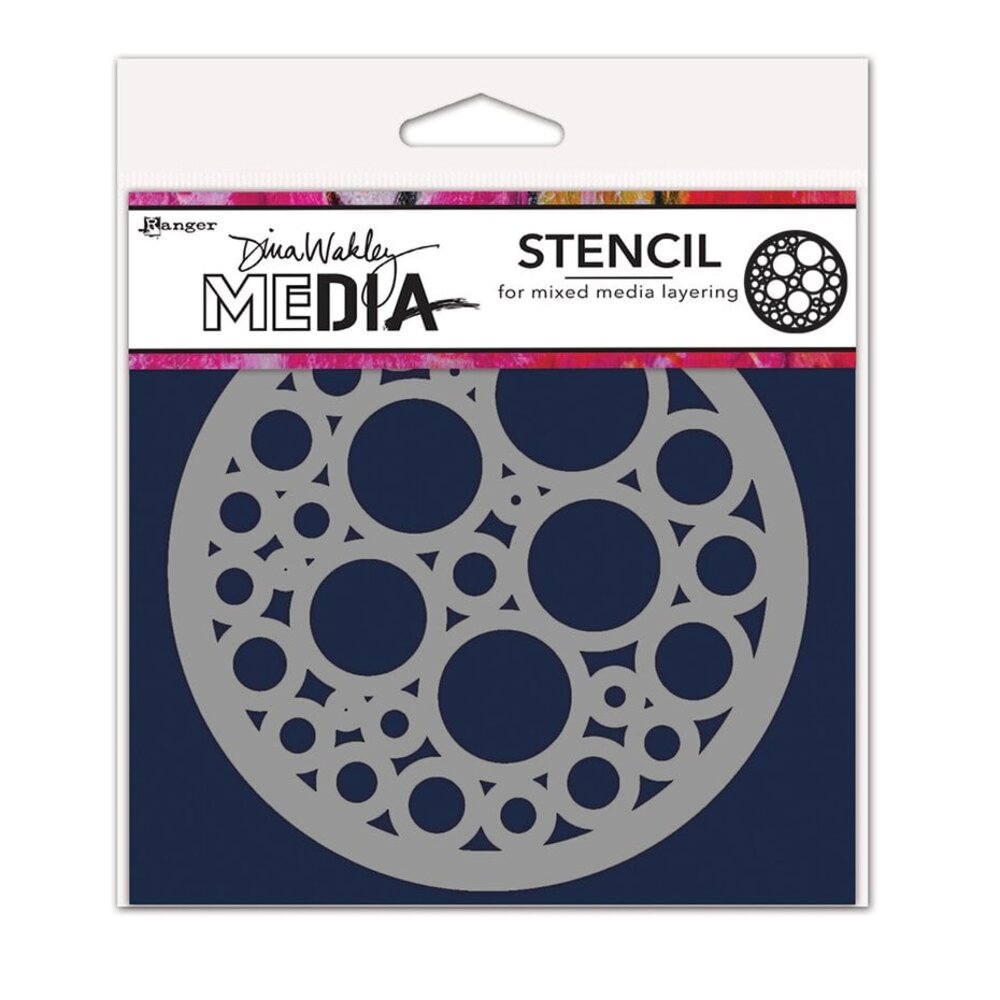 Dina Wakley MEdia Masking Stencil Bubbles Coaster (MDS84921)