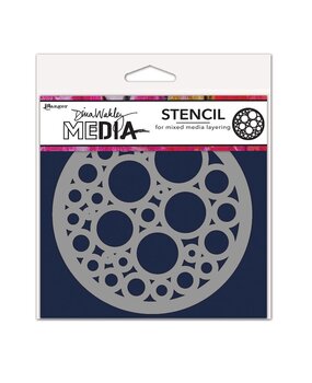Dina Wakley MEdia Masking Stencil Bubbles Coaster (MDS84921)