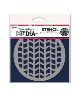Dina Wakley MEdia Masking Stencil Tire Tracks Coaster (MDS84983) Dina Wakley MEdia Masking Stencil Tire Tracks Coaster (MDS84983)