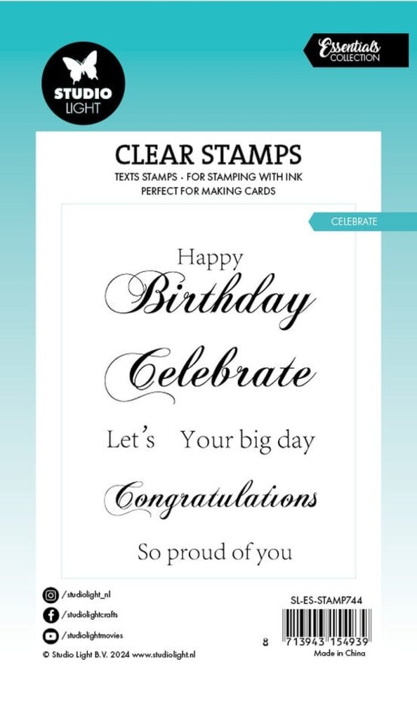 Studio Light Essentials Clear Stamps Celebrate (SL-ES-STAMP744) Studio Light Essentials Clear Stamps Celebrate (SL-ES-STAMP744)