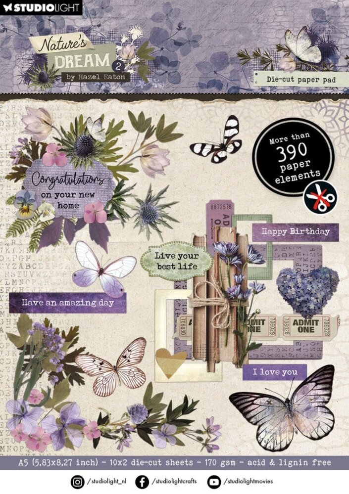 Studio Light Nature's Dream 2 A5 Die-Cut Paper Pad (HE-ND-DCPP235) Studio Light Nature's Dream 2 A5 Die-Cut Paper Pad (HE-ND-DCPP235)