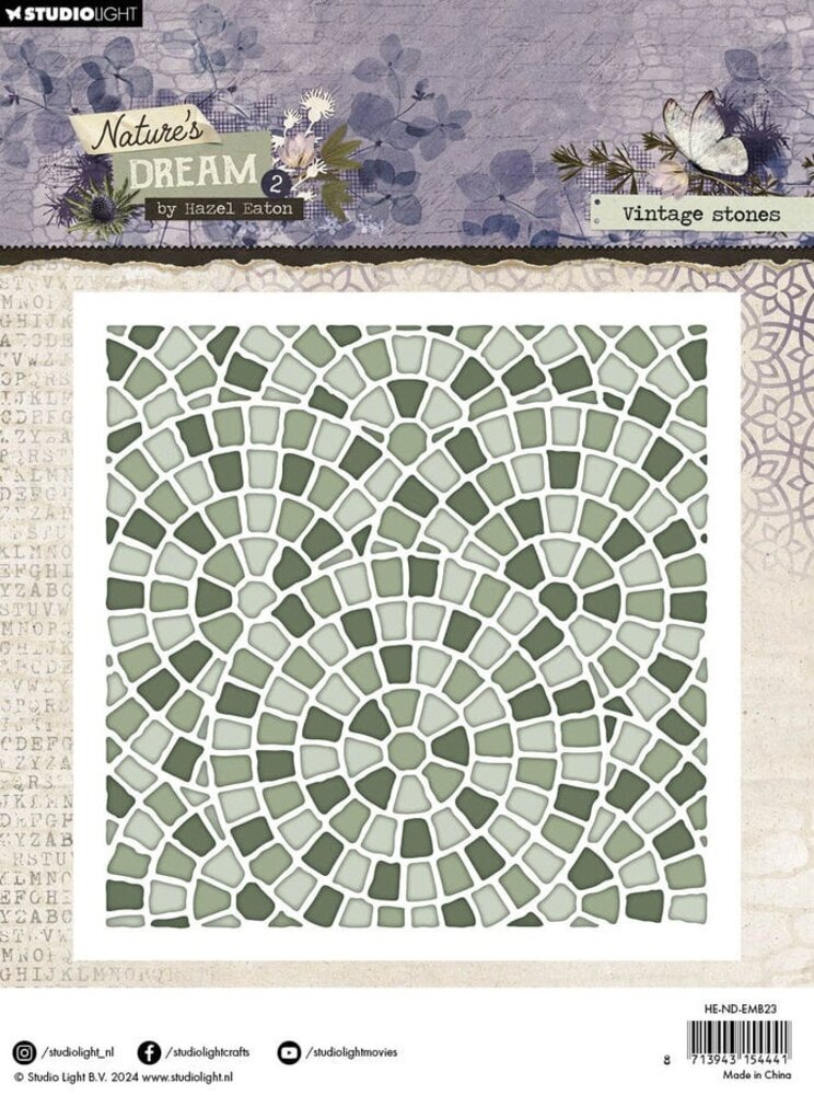 Studio Light Nature's Dream 2 Embossing Folder Vintage Stones (HE-ND-EMB23) Studio Light Nature's Dream 2 Embossing Folder Vintage Stones (HE-ND-EMB23)