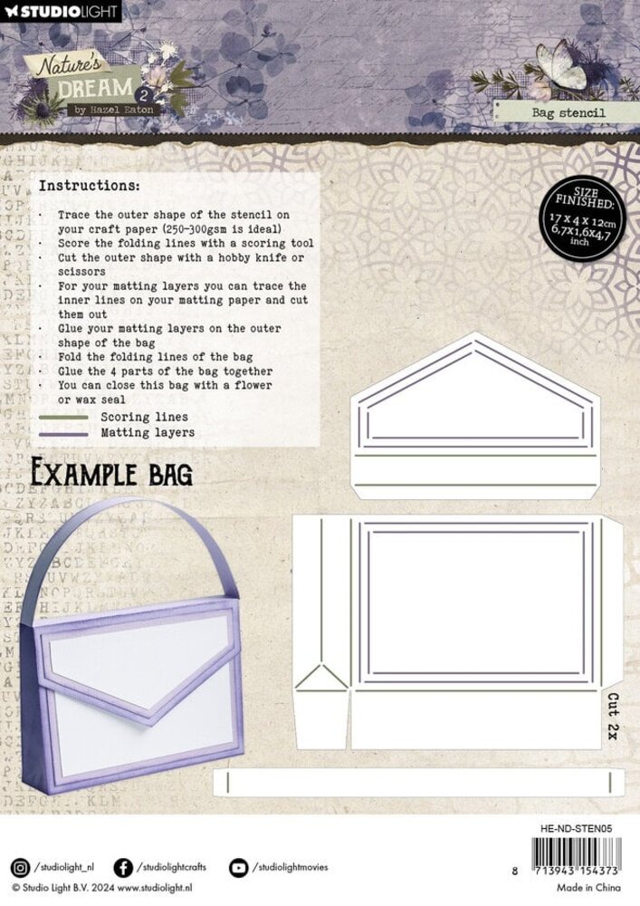 Studio Light Nature's Dream 2 Craft Stencil Bag (HE-ND-STEN05)