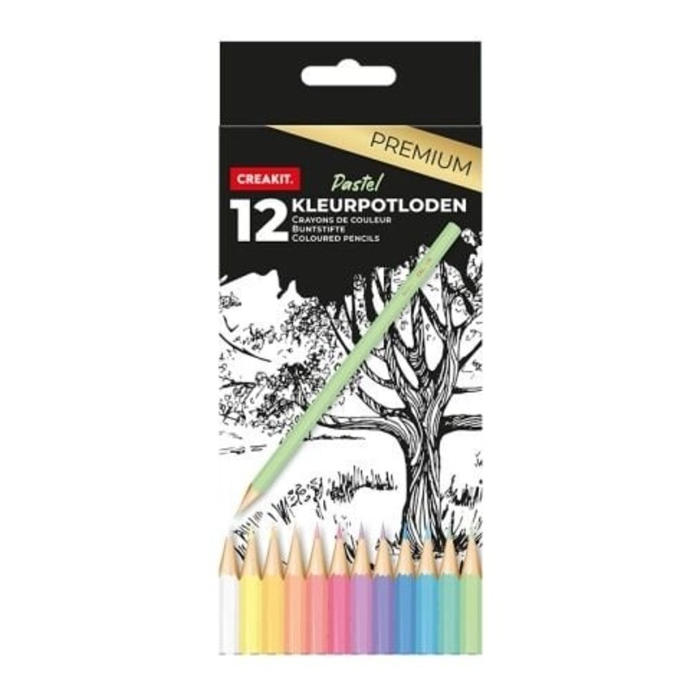 Creakit Premium Kleurpotloden Pastels (12pcs) (435402) Creakit Premium Kleurpotloden Pastels (12pcs) (435402)