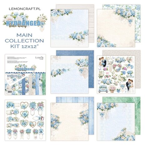 LemonCraft Dear Diary Hydrangea 12x12 Inch Paper Pad (LEM-DD-HYD-01)