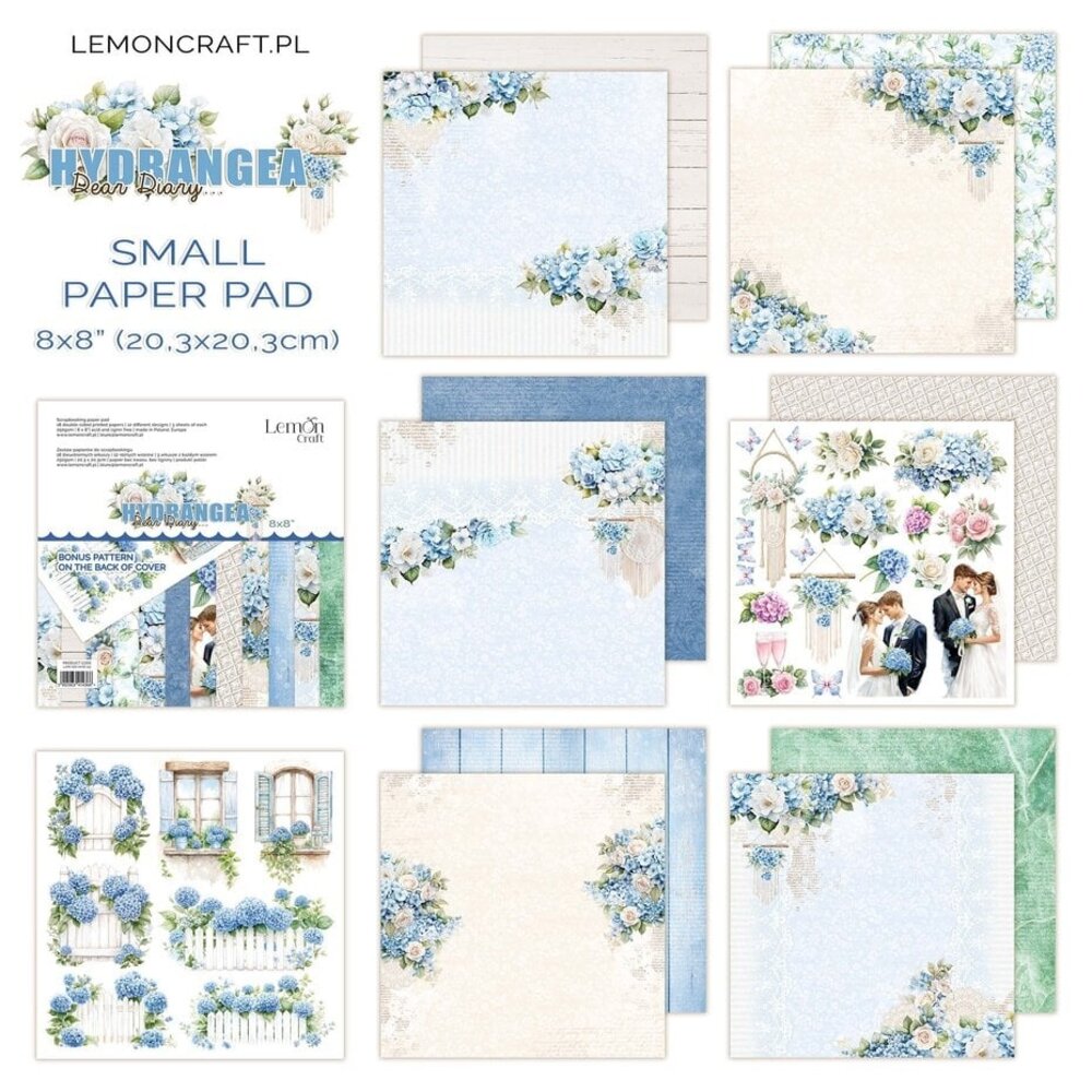 LemonCraft Dear Diary Hydrangea 8x8 Inch Paper Pad (LEM-DD-HYD-02) LemonCraft Dear Diary Hydrangea 8x8 Inch Paper Pad (LEM-DD-HYD-02)