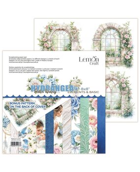 LemonCraft Dear Diary Hydrangea 8x8 Inch Elements & Basic Paper Pad (LEM-DD-HYD-03)