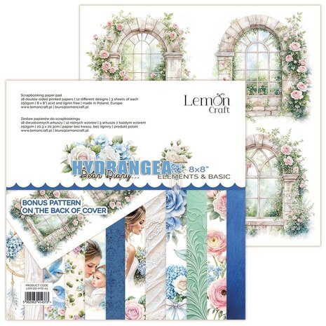 LemonCraft Dear Diary Hydrangea 8x8 Inch Elements & Basic Paper Pad (LEM-DD-HYD-03) LemonCraft Dear Diary Hydrangea 8x8 Inch Elements & Basic Paper Pad (LEM-DD-HYD-03)