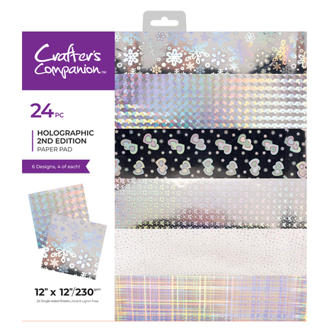 Crafter's Companion Holographic 2nd Edition 12x12 Inch Paper Pad (CC-PAD12-HOL2) Crafter's Companion Holographic 2nd Edition 12x12 Inch Paper Pad (CC-PAD12-HOL2)
