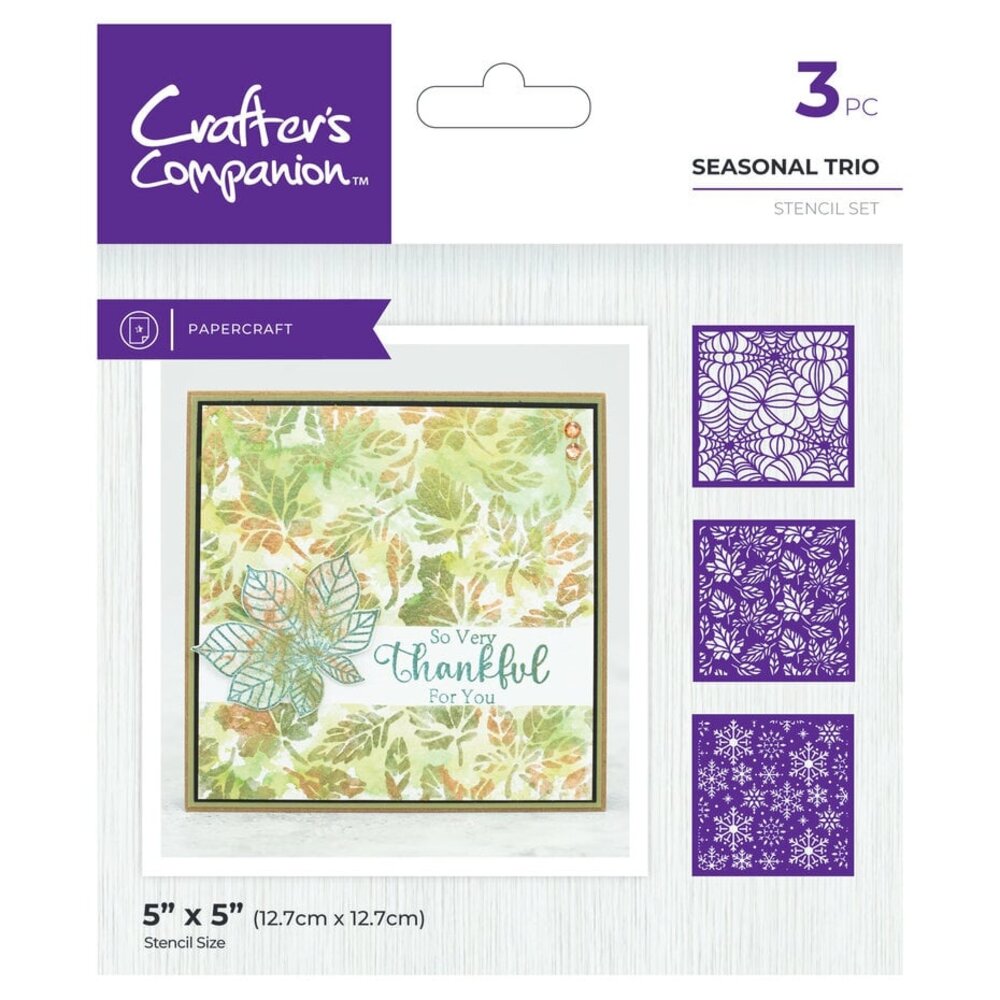 Crafter's Companion Seasonal Trio 5x5 Inch Masking Stencils (CC-STEN-SETR)