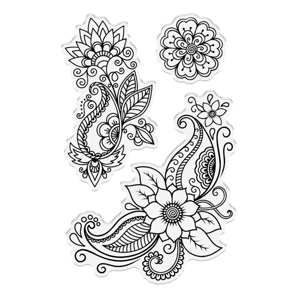 Crafter's Companion Mehndi Florals Clear Stamps (CC-CA-ST-MEFL)