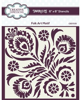 Creative Expressions Folk Art Motif 6x6 Inch Stencil (CEST172)